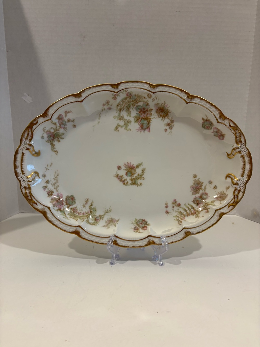 Antique Haviland France Haviland & Co Limoges Oval Serving Platter Double Gold